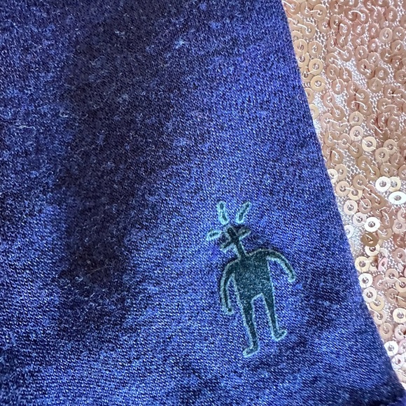 Smartwool blue camo  1/4 zip pullover Unisex S wool blend baselayer Top - Picture 3 of 6